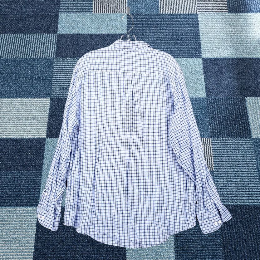 Banana Republic Banana Republic Button-Up Shirt Mens XL Blue Plaid Linen Long Sleeve Button-Up Collared Spread Neckline Casual Travel Size US XL / EU 56 / 4 - 1 Thumbnail