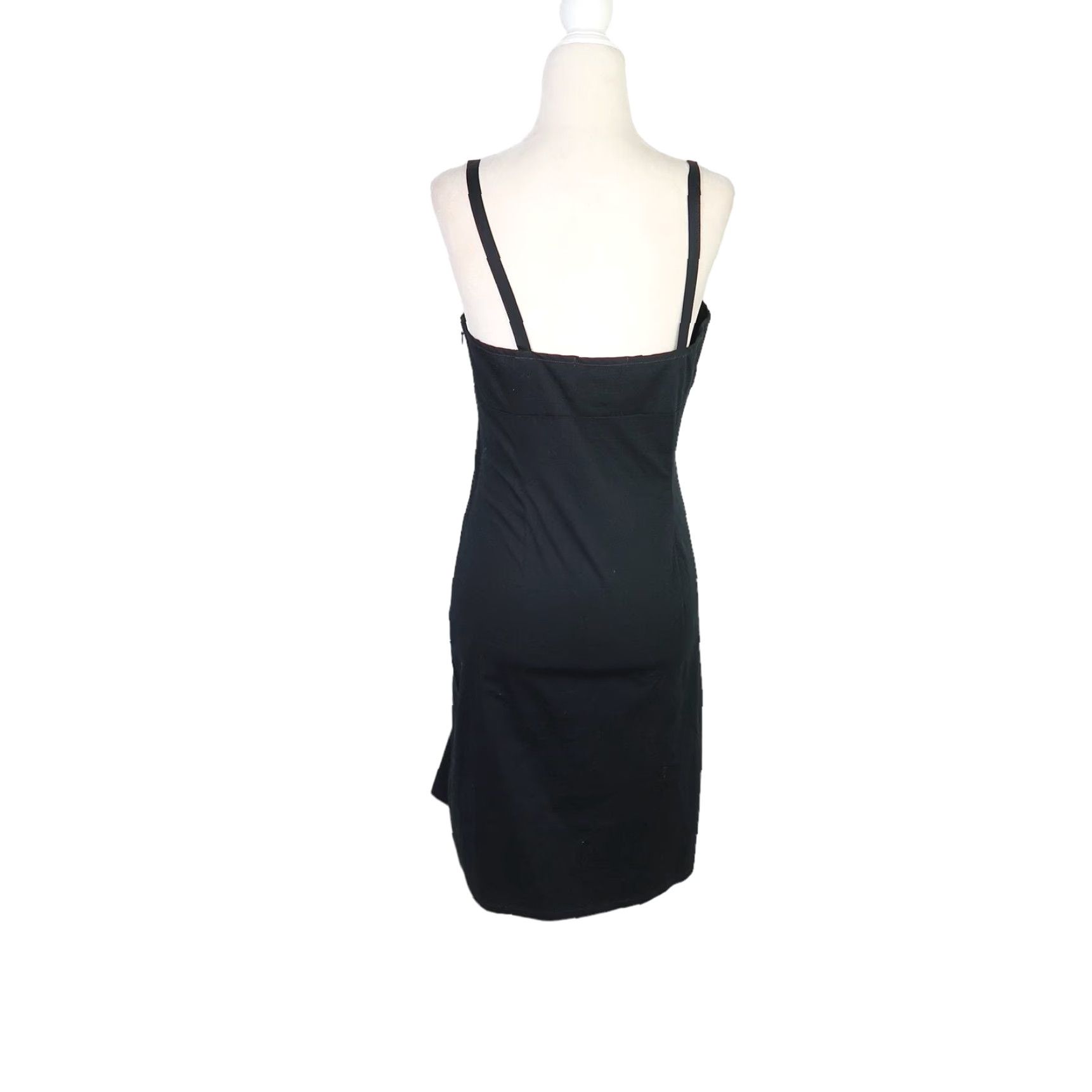 Old Navy VINTAGE Old Navy Black Mini Tank Dress 6 Women's Sleeveless V-Neck Spaghetti Strap Cotton Spandex 90s Casual Party/Cocktail Knee Length Zip Size M / US 6-8 / IT 42-44 - 4 Thumbnail