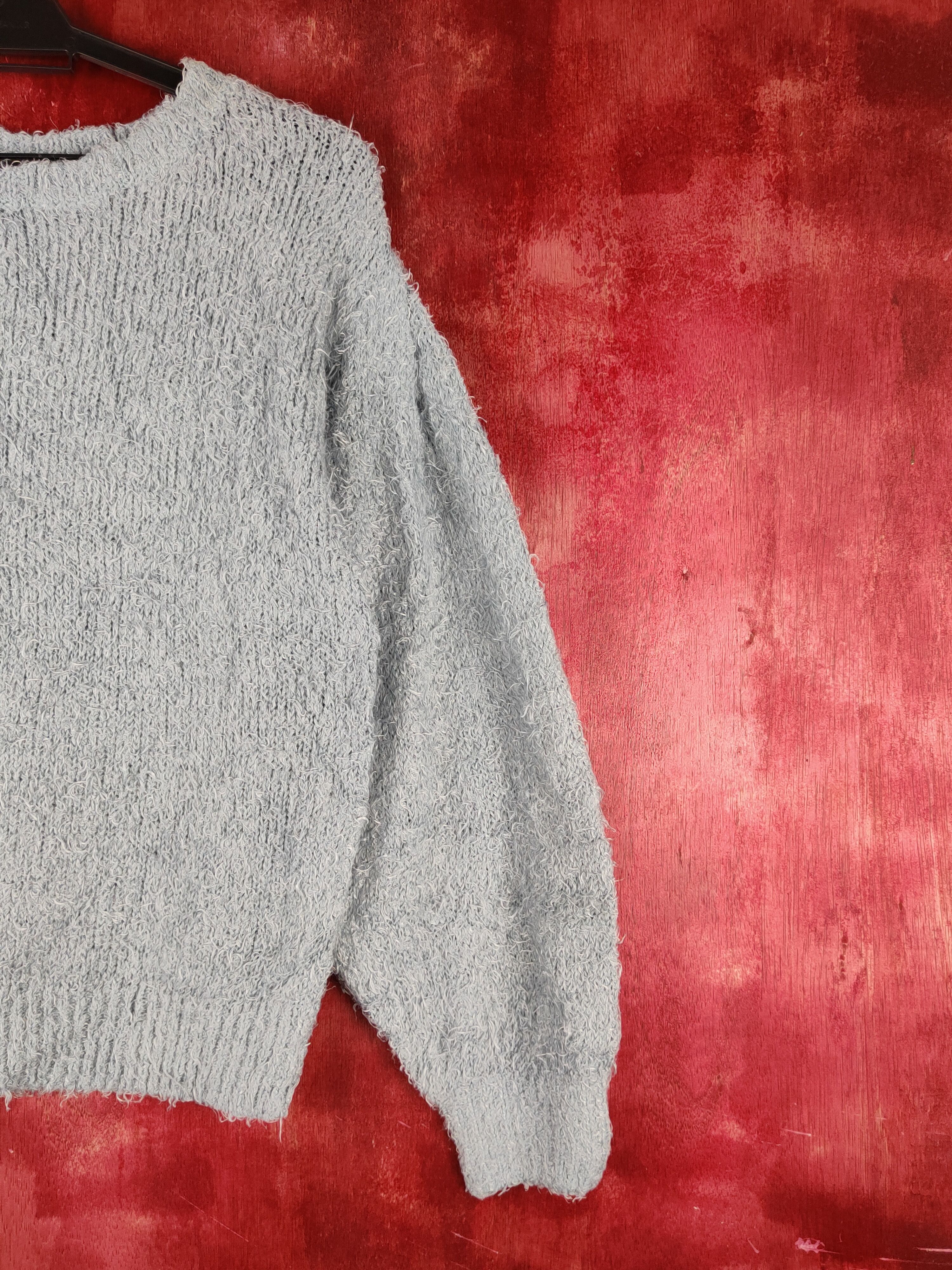 Vintage GU Blue Shag Shaggy Fur Mohair Knitwear #S2162 Size M / US 6-8 / IT 42-44 - 5 Thumbnail
