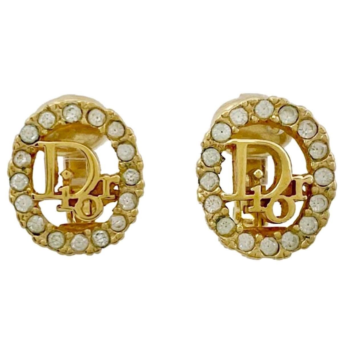 Dior Vintage Christian Dior earrings with rhinestone crystals. Size ONE SIZE - 2 Thumbnail