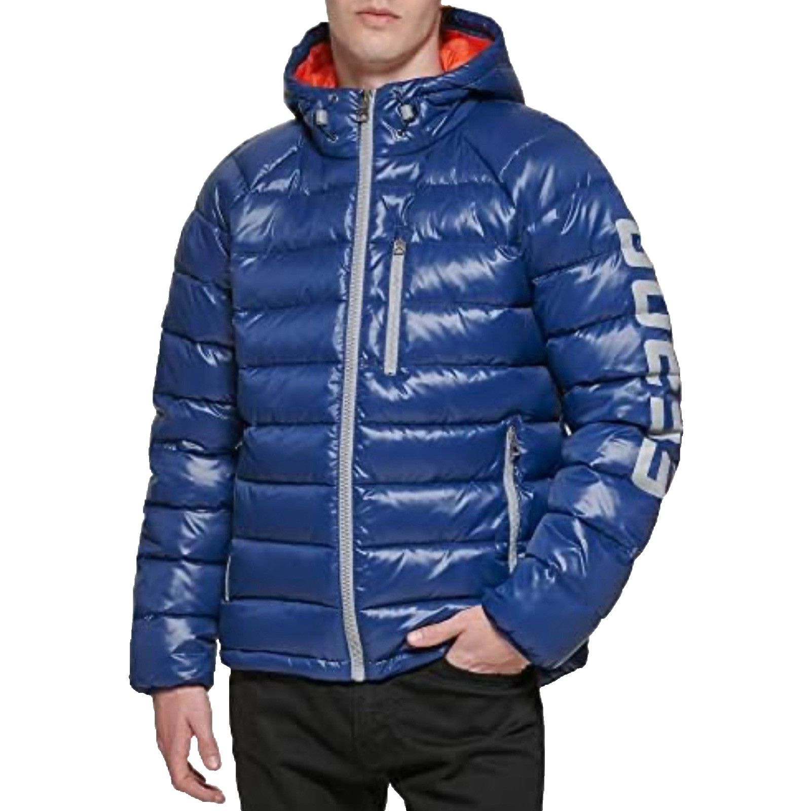 Guess GUESS Men's Mid Weight Hooded Puffer Jacket XL Winter Coat Size US XL / EU 56 / 4 - 1 Thumbnail