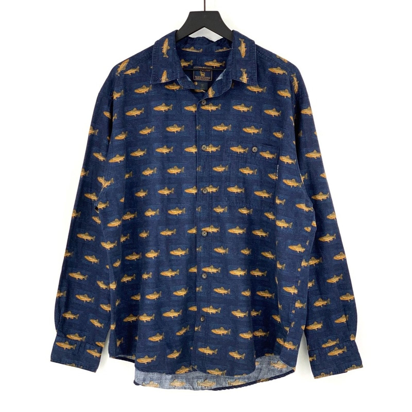Other WOOLRICH Trout Long Sleeve Casual Button Down Navy Yellow XL Size US XL / EU 56 / 4 - 1 Thumbnail