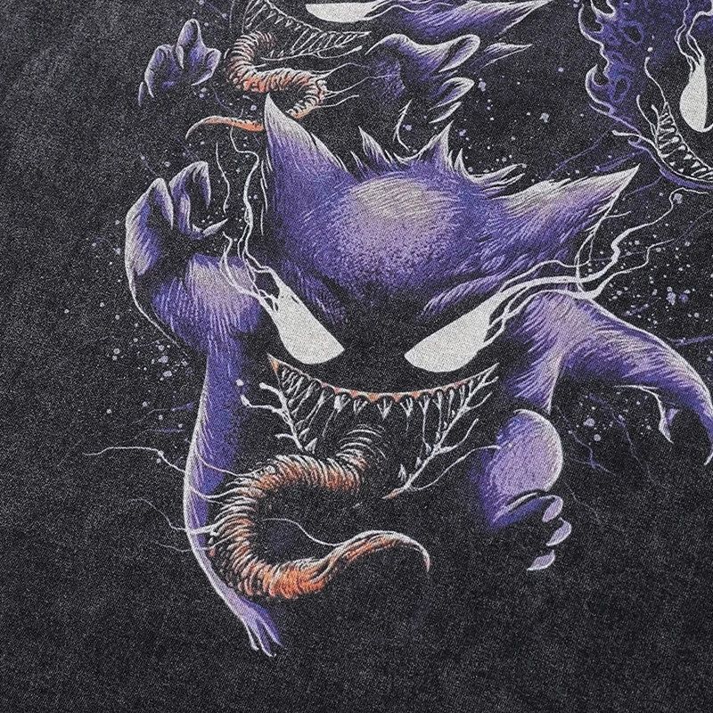 Japanese Brand Oversized Shirt Washed Black Devil Size US XXL / EU 58 / 5 - 4 Thumbnail