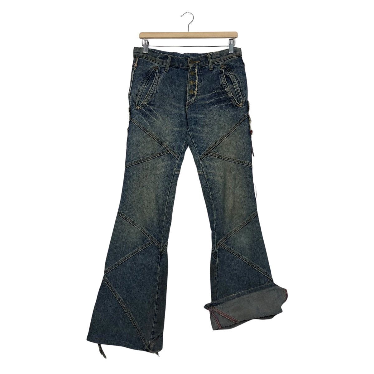 Tornado Mart 📌Bow Cut Design Punk Style Patch Work Style Butterfly Denim Size 32" / US 10 / IT 46 - 14 Thumbnail