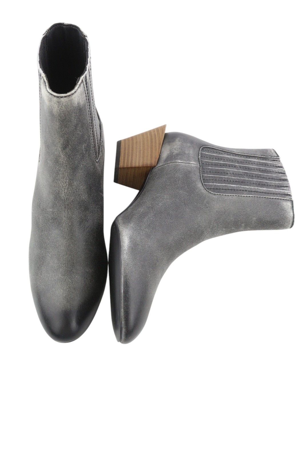 Diesel D-TEXANNE CH EU39 Grey Black Leather Almond Toe Boots 41121 Size US 8 / IT 38 - 1 Thumbnail