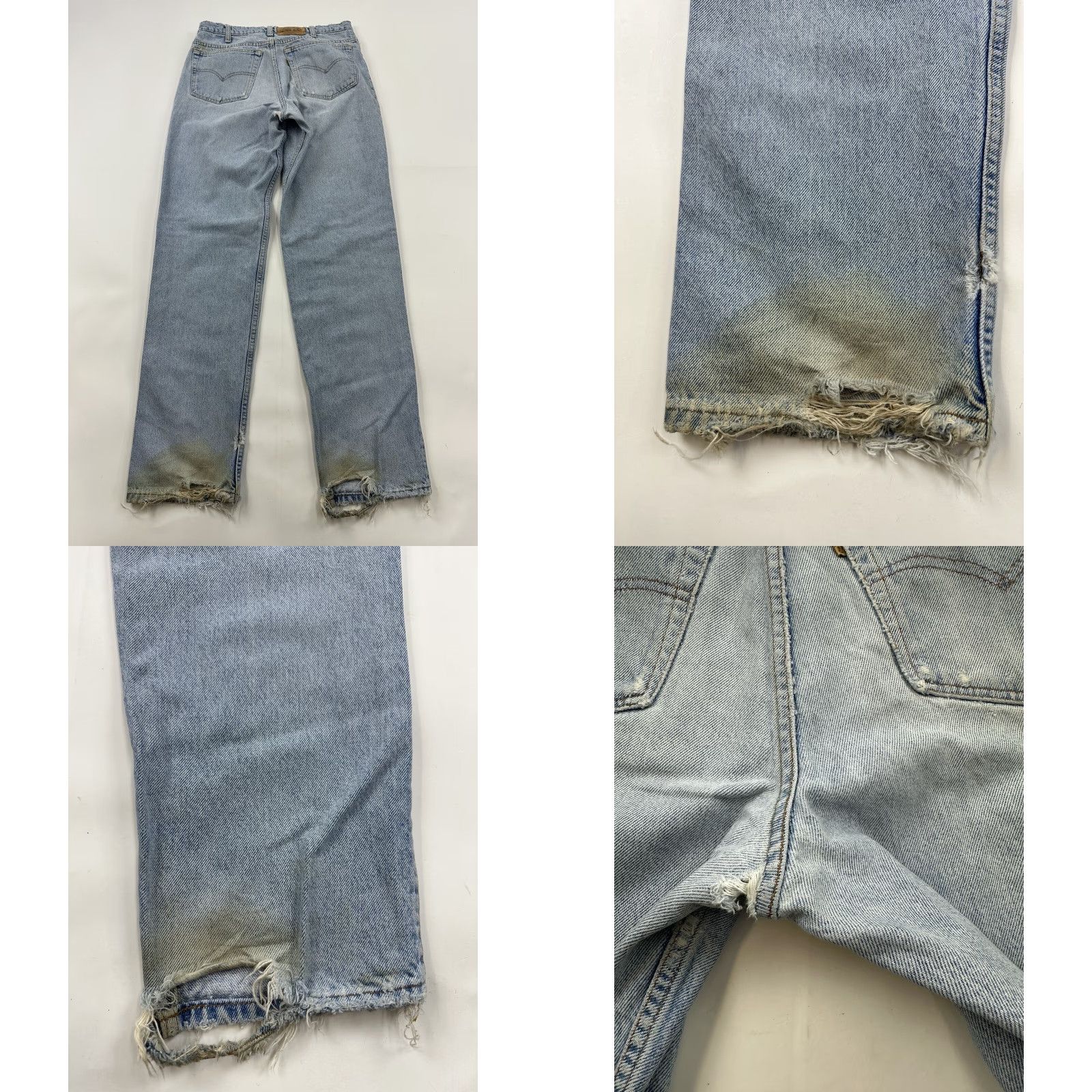 Levi's VINTAGE Levi’s 540 Jeans Mens 31x33 Orange Tab Brown Tab 5-Pocket Denim Regular Straight Blue Leather Belt Loops Zip 33 Inseam IP Cand For Mexico Size US 31 - 10 Thumbnail