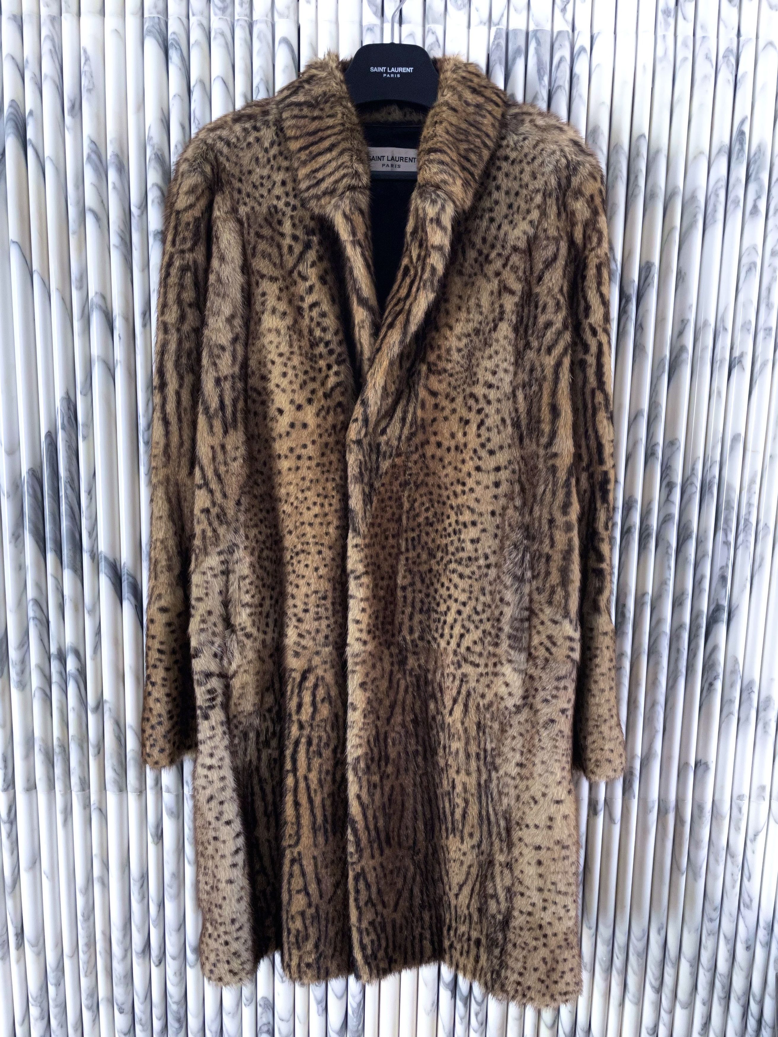 Hedi Slimane × Saint Laurent Paris *HOLY GRAIL* BABYCAT LEOPARD OCELOT MARMOT MINK FUR COAT Size US M / EU 48-50 / 2 - 1 Thumbnail