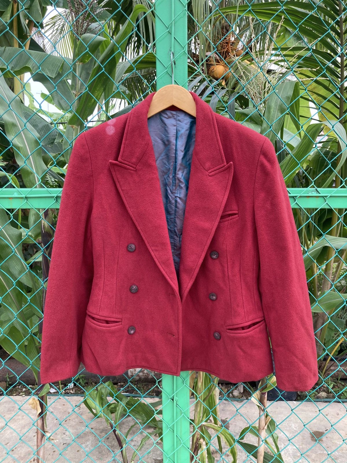 Japanese Brand Arrston Volaju Kohshin Satoh Avant Garde Red Wool Blazer Size M / US 6-8 / IT 42-44 - 2 Thumbnail