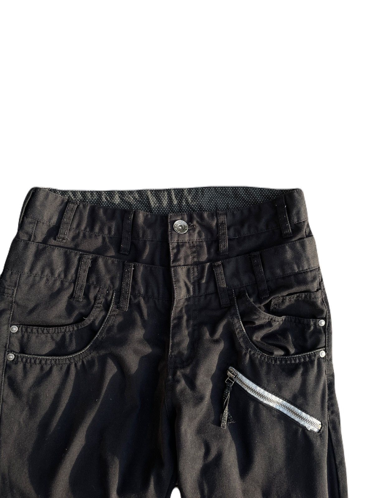 If Six Was Nine 2000s Japanese archive Vkei Zip Gimmic Double Waist Pants Size US 29 - 5 Thumbnail