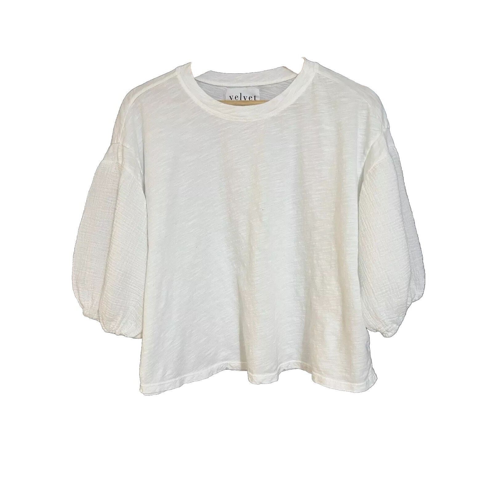 & Other Stories Anthropologie Gauze Sleeve Top S White A000421 Size S / US 4 / IT 40 - 2 Thumbnail
