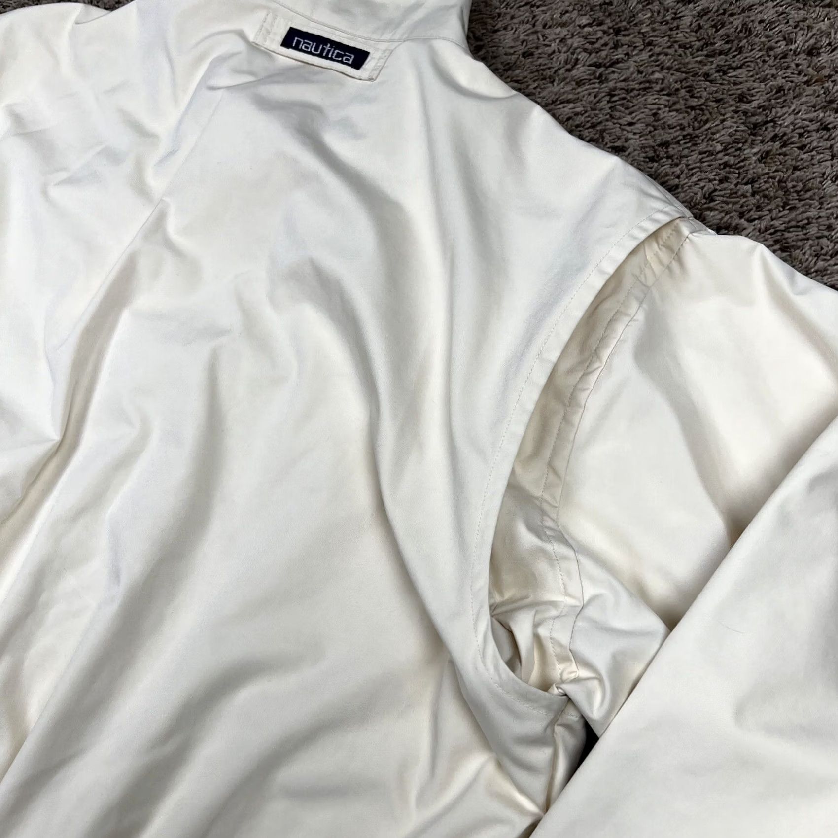 Nautica VINTAGE Nautica Full Zip Beige Lined Golf Jacket Logo Patch Mens XL Pockets Size US XL / EU 56 / 4 - 7 Thumbnail