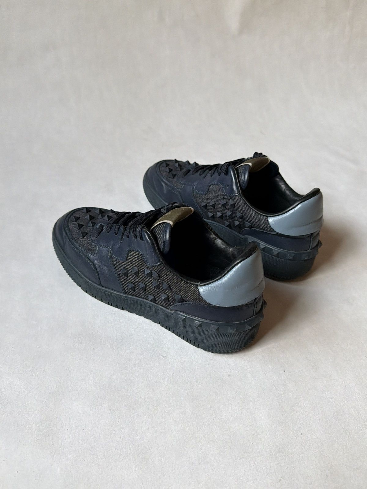 Valentino Valentino Rockstud Basket Low Leather/Denim Sneakers Shoes Size US 7.5 / EU 40-41 - 3 Thumbnail
