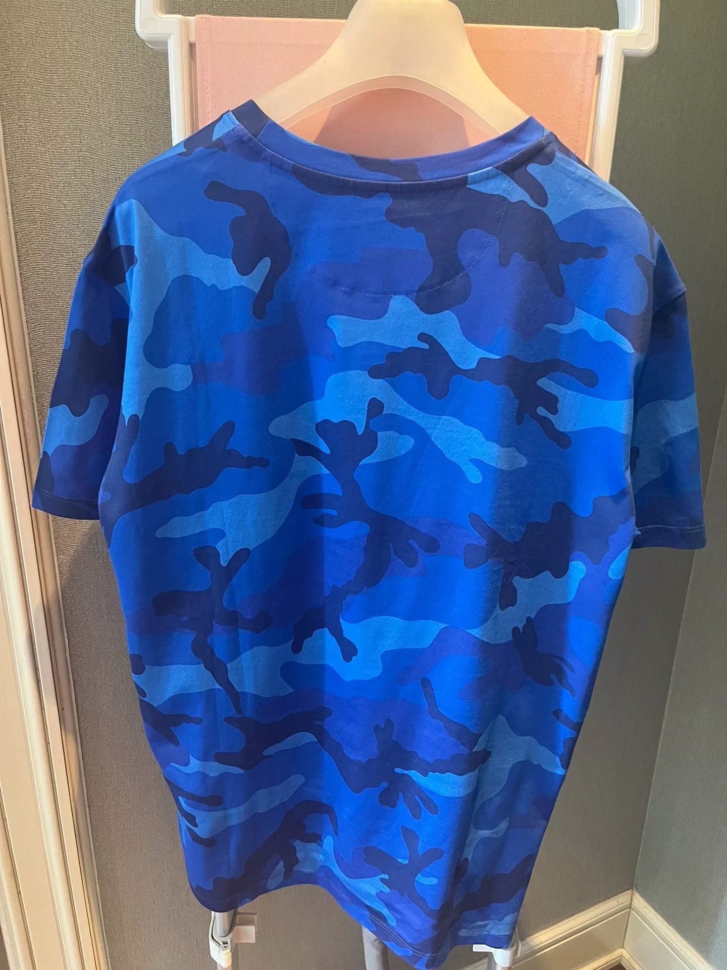 Valentino Valentino Blue Classic Camouflage T-Shirt L Size US L / EU 52-54 / 3 - 7 Thumbnail