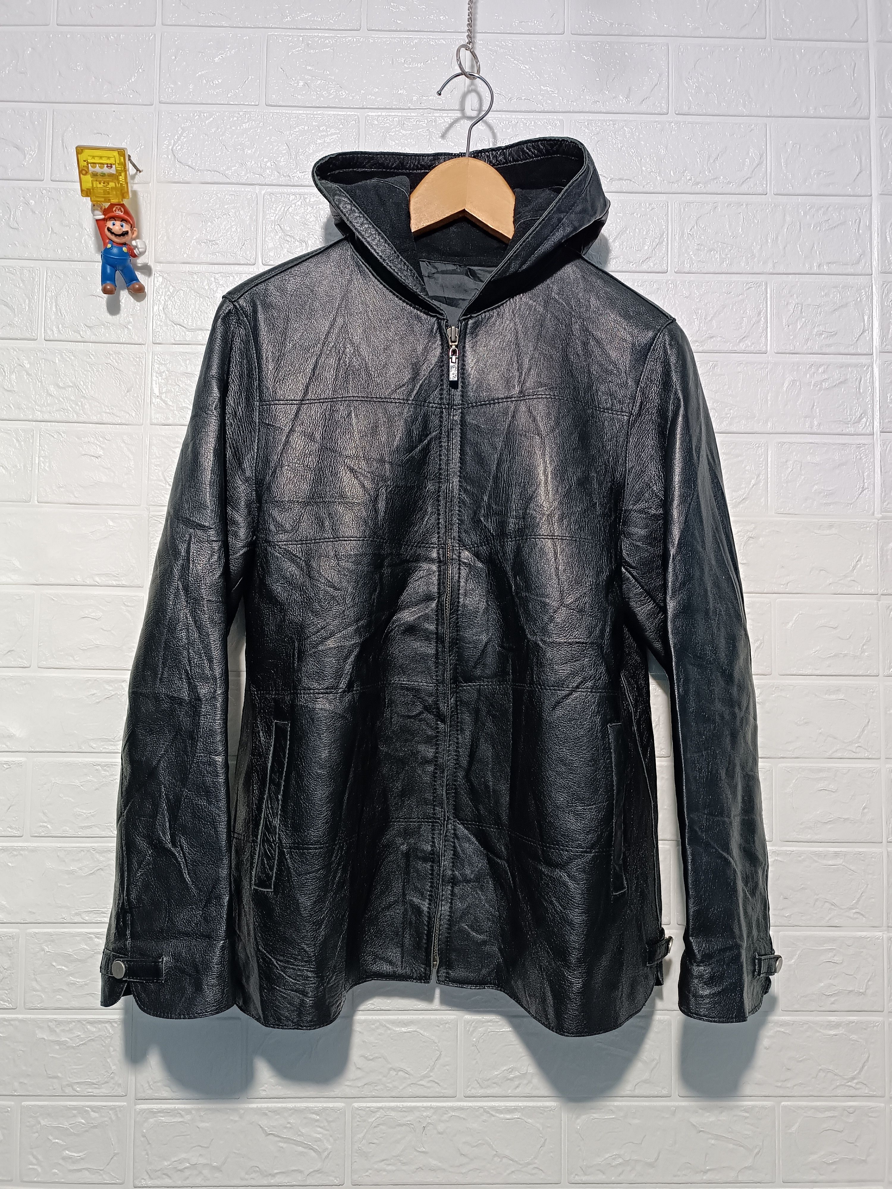 Japanese Brand Vintage Sheepskin Leather Jacket Black Hoodie Size US M / EU 48-50 / 2 - 1 Thumbnail