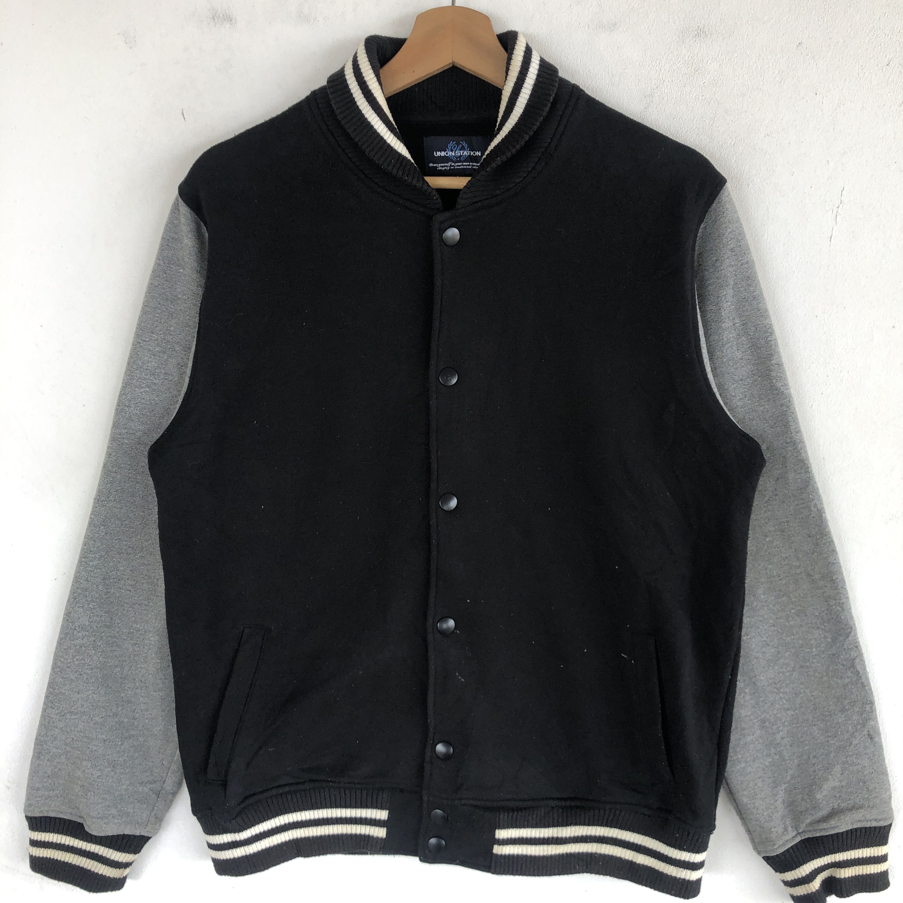 Japanese Brand × Vintage Japanese Harajuku Varsity Sweater Union Station Sweatshirt Size XS / US 0-2 / IT 36-38 - 3 Thumbnail