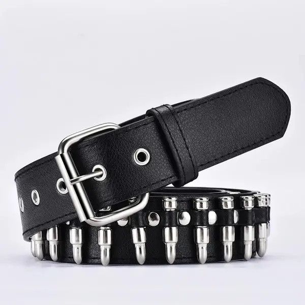 Japanese Brand Kuriyama x Jun Bullet Studded PU Leather Belt Size ONE SIZE - 2 Thumbnail