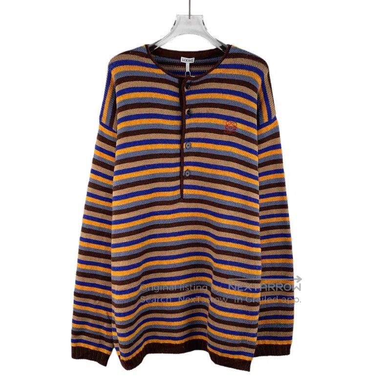 Loewe Loewe Color-blocked striped logo embroidered wool single-b Size M / US 6-8 / IT 42-44 - 1 Thumbnail