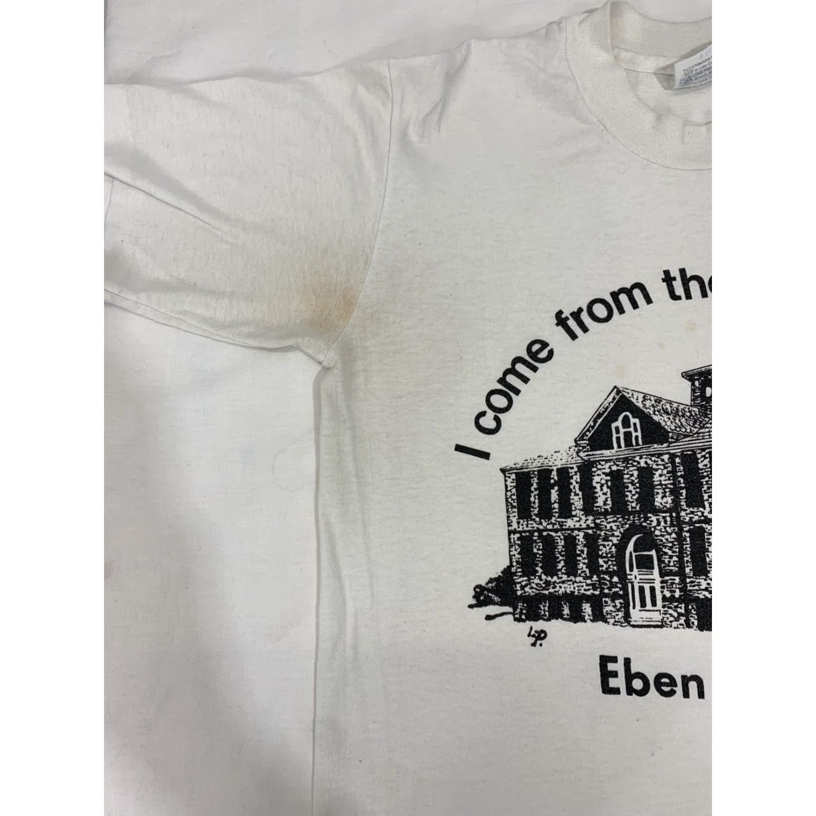 Hanes VINTAGE Hanes T-Shirt I Came From The Old School 50/50 Crew Neck Short Sleeve White S Unisex 1990s Graphic Tee Size US S / EU 44-46 / 1 - 2 Thumbnail