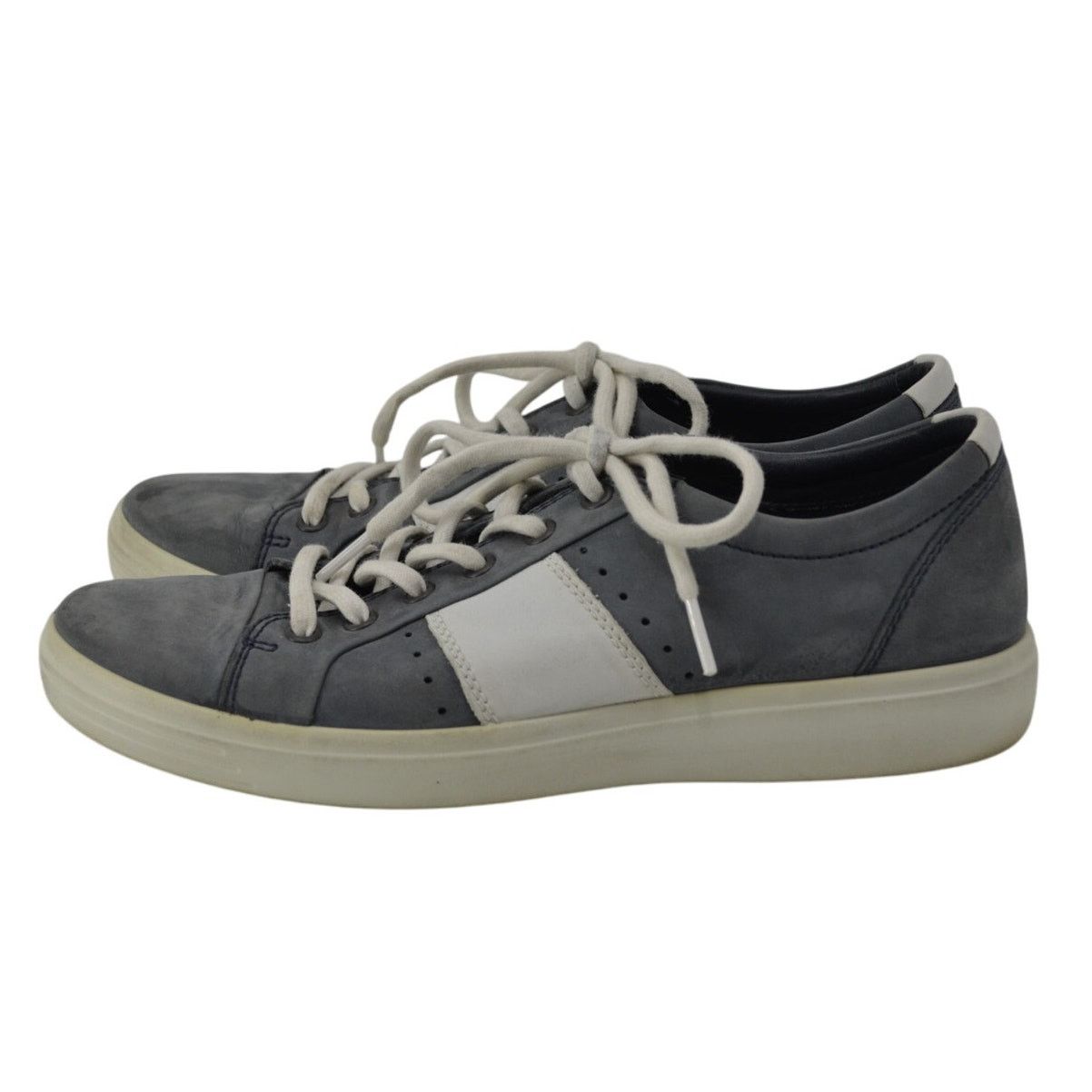 Ecco ECCO Soft Gray-Blue White Sneakers Lace Up Mens Leather SZ 7 Size US 7 / EU 40 - 1 Thumbnail