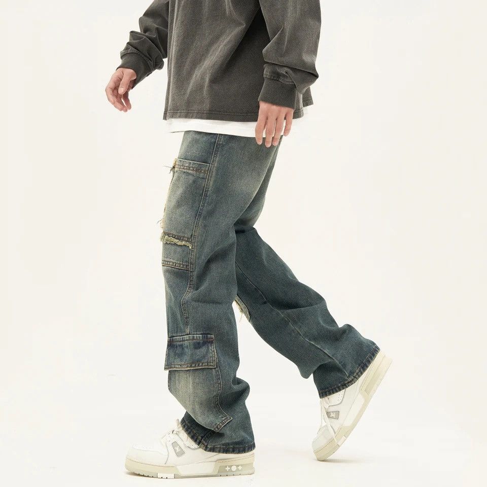 Japanese Brand × Vintage Jeans wide leg luxury baggy straight hip-hop style pants Y2k Size US 32 / EU 48 - 5 Thumbnail