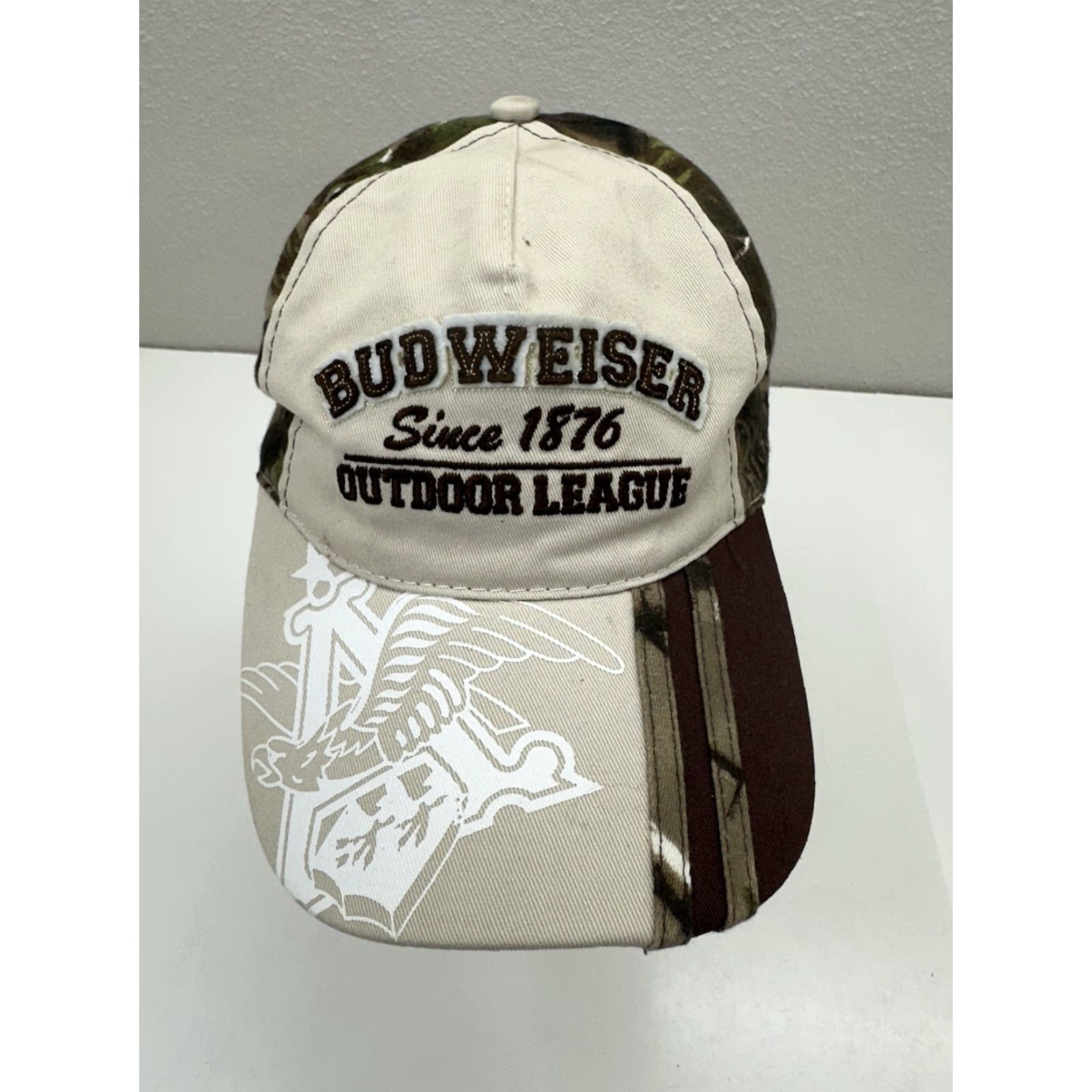 Budweiser Paramount Outdoors Baseball Hat Camo Budweiser Outdoor League Adjustable Cap Mens One Size Brown Camouflage Outdoor Baseball Cap Size ONE SIZE - 2 Thumbnail