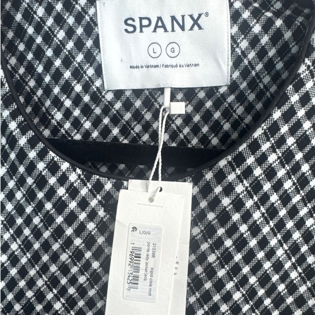 Spanx NWT Spanx Ponte Jacquard Plaid Lady Jacket Black White Size L / US 10 / IT 46 - 6 Thumbnail