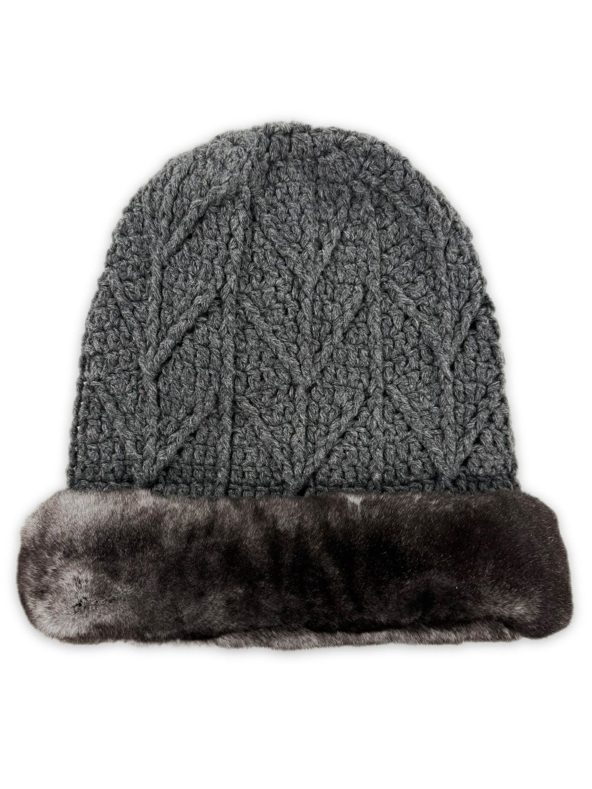 Chrome Hearts Chrome Hearts Chinchilla Fur Cashmere Grey Knitted .925 Beanie Size ONE SIZE - 3 Thumbnail