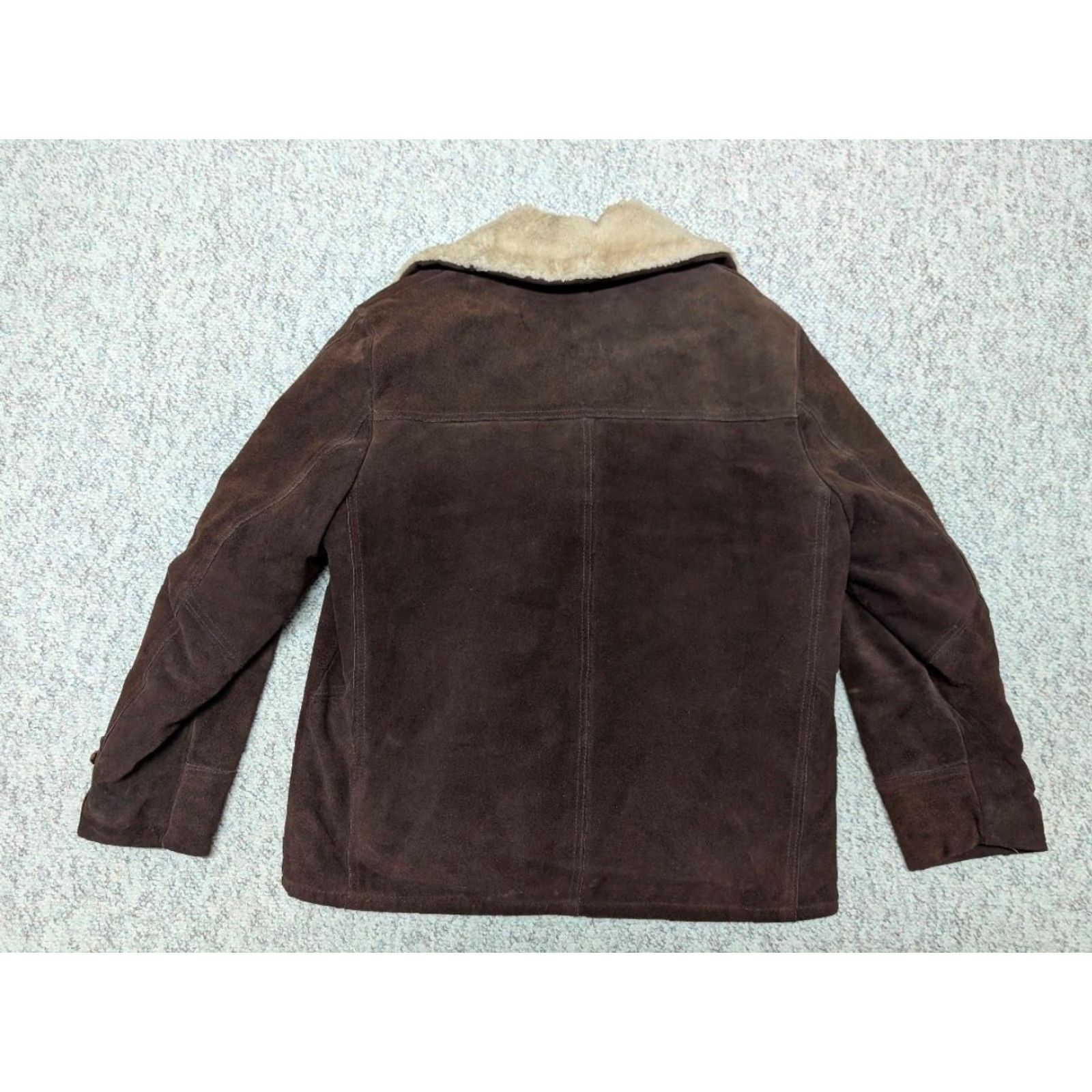 Vintage VINTAGE Montgomery Ward COWHIDE split-Suede WESTERN jacket Mens 44 Brown Leather Trucker 1970s Size US L / EU 52-54 / 3 - 2 Thumbnail