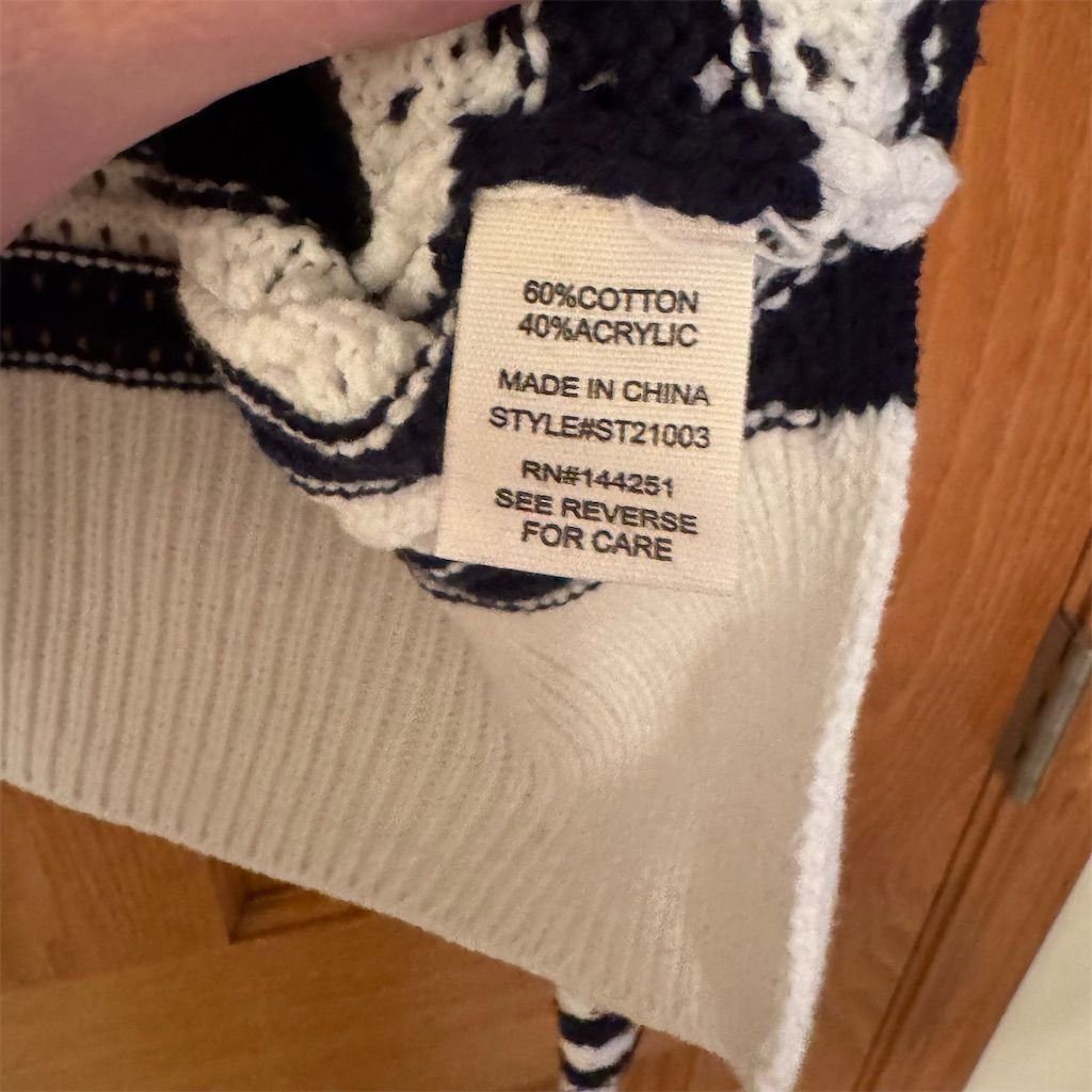 Jessica Simpson Jessica Simpson Women's L Black & White Striped Knit Pullov Size L / US 10 / IT 46 - 5 Thumbnail