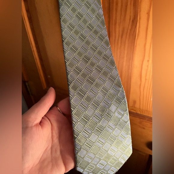 Croft & Barrow Croft & Barrow Tie green blue all silk handmade in China Size ONE SIZE - 2 Thumbnail