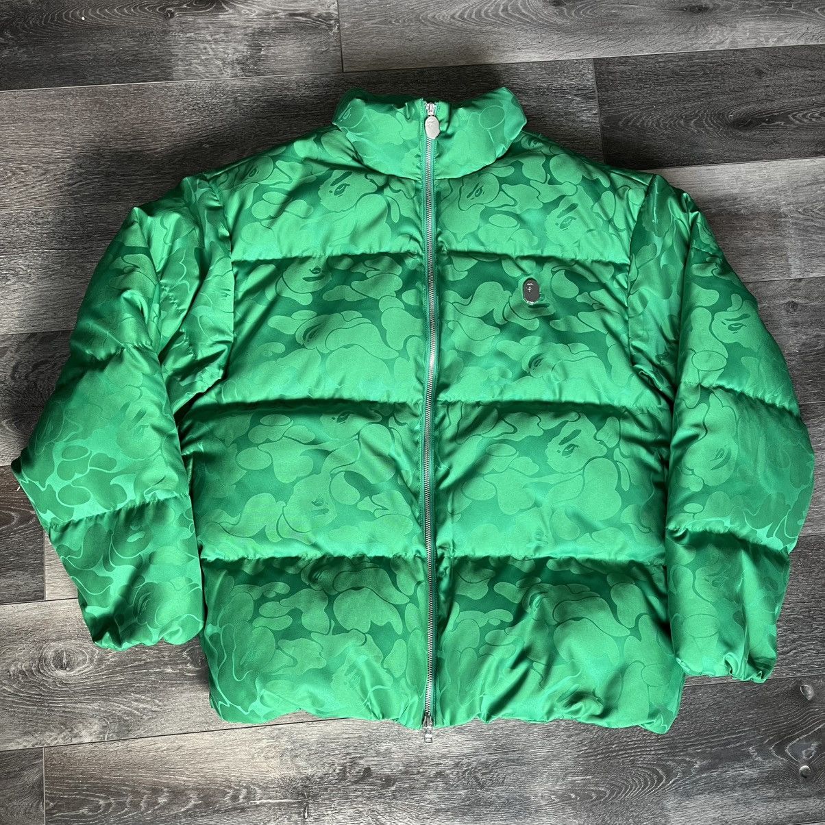 Bape Tonal Solid Camo Puffer Down Jacket | Grailed