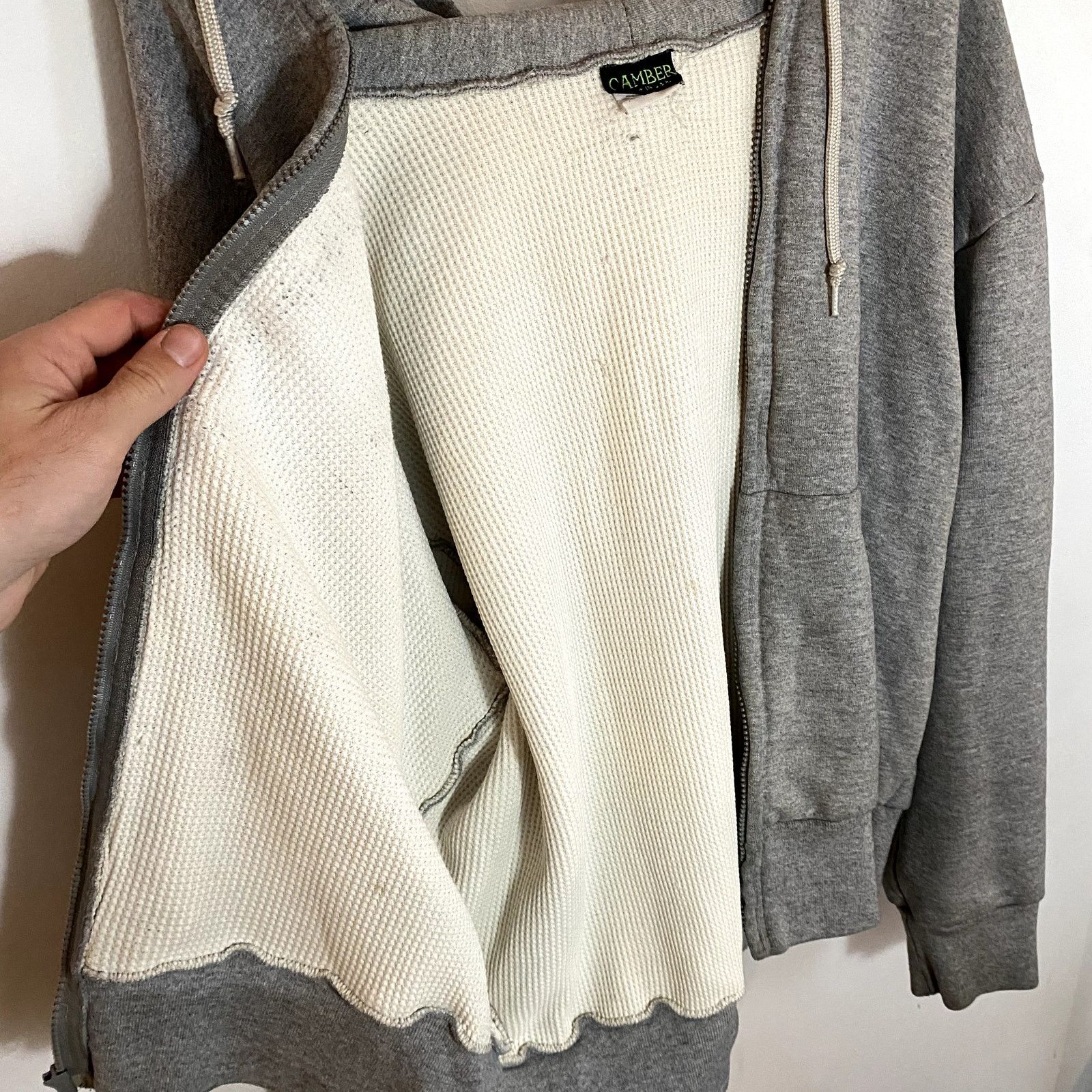 Camber × Vintage Vintage Camber Thermal Lined Hoodie Gray Hoodie Sweatshirt Size US XL / EU 56 / 4 - 6 Thumbnail