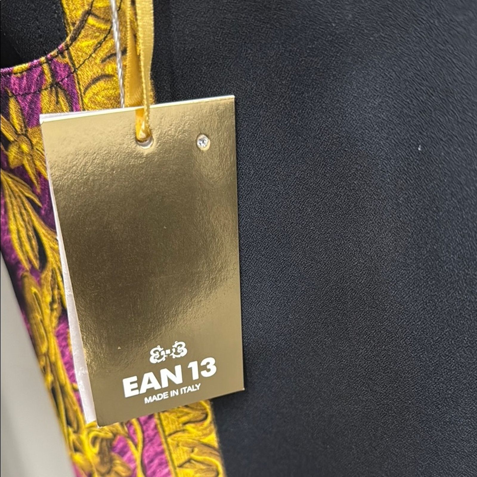 Other NWT EAN 13 Black Pants with Gold and Pink Baroque Design M Size 28" / US 6 / IT 42 - 3 Thumbnail