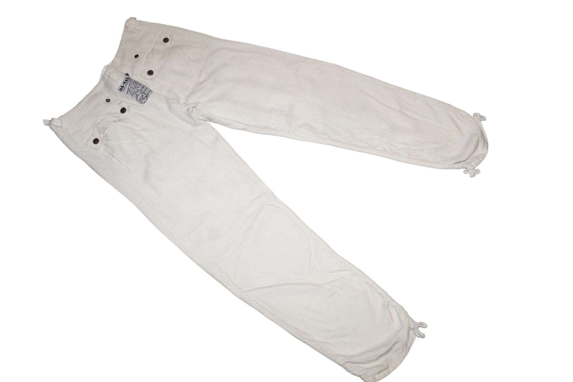 Japanese Brand Y2K🔥DA-NANG Surplus Indo Chine Cream Silk Cargo Pants Size US 30 / EU 46 - 6 Thumbnail
