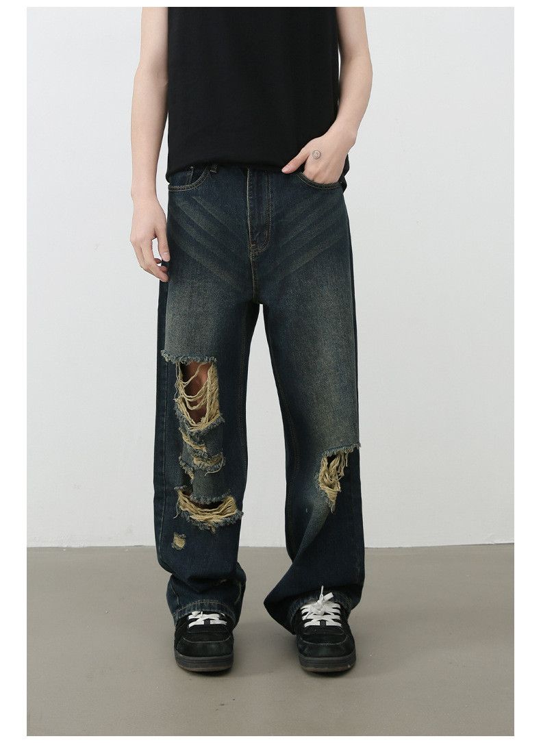 Japanese Brand × Jean American high street retro ripped jeans for men Size US 32 / EU 48 - 2 Thumbnail