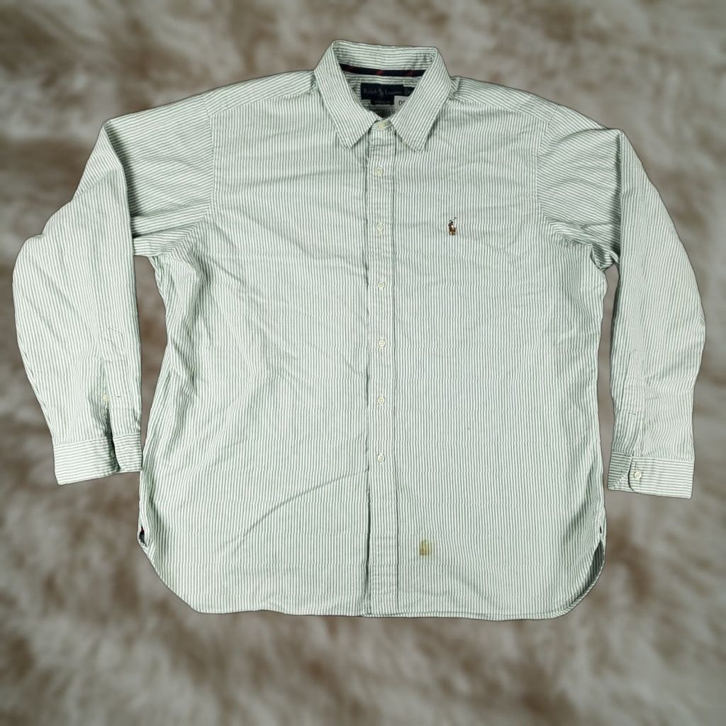 Ralph Lauren Ralph Lauren Green Striped Button-Up Shirt Mens 2XL Long Sleeve Casual Size US XXL / EU 58 / 5 - 1 Thumbnail