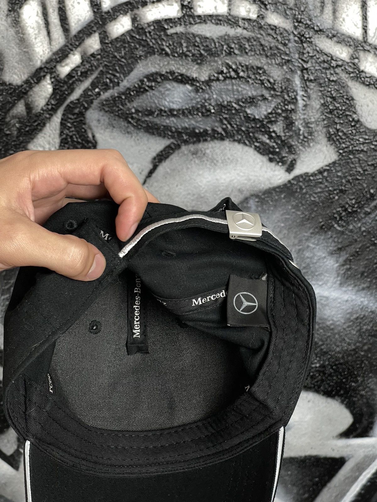 Mercedes-Benz Mercedes-Benz Embroidered Logo Vintage Black Racing Cap Hat Size ONE SIZE - 8 Thumbnail
