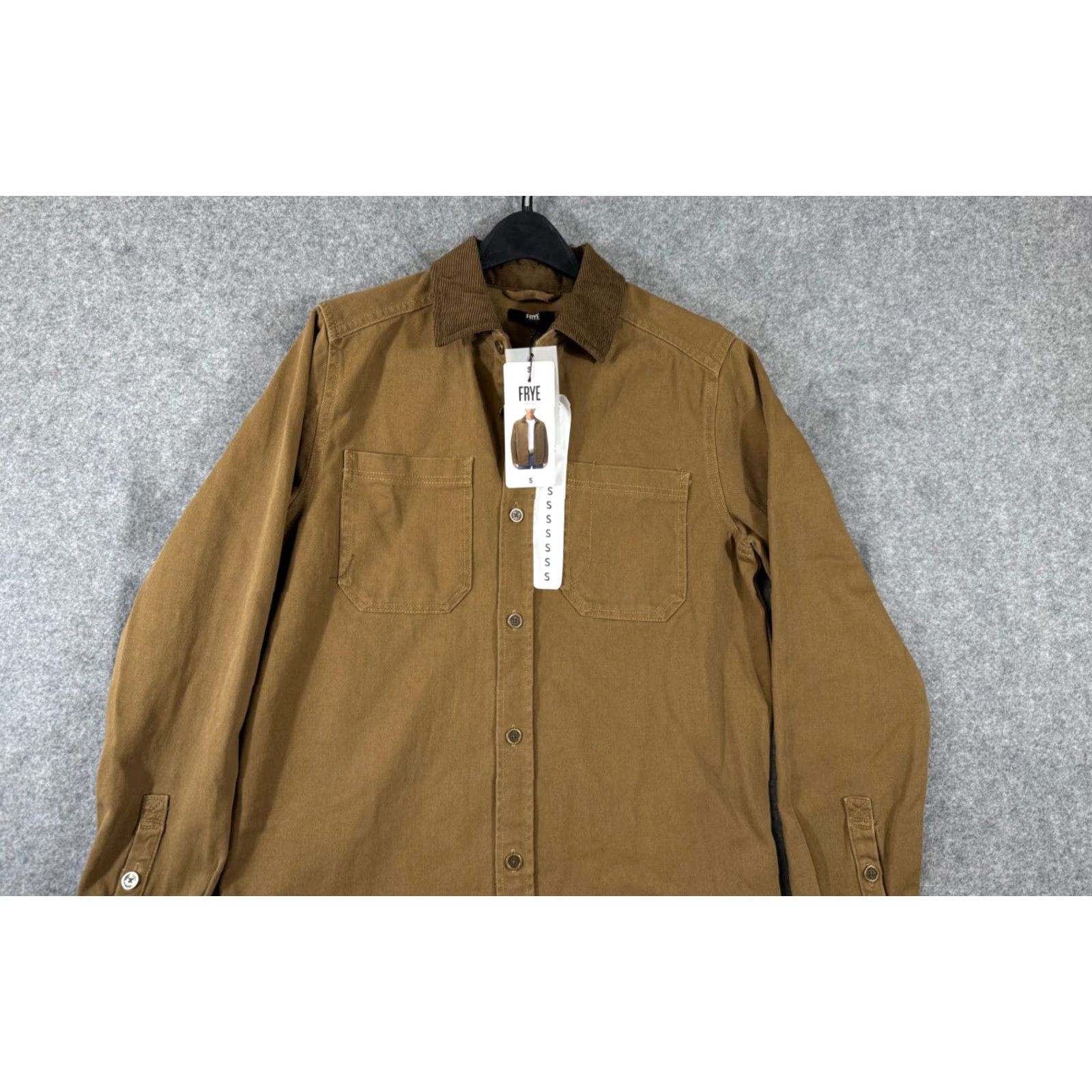 Frye Frye Barn Shacket Shirt Jacket Mens S Brown Corduroy Button Front NWT Size US S / EU 44-46 / 1 - 2 Thumbnail