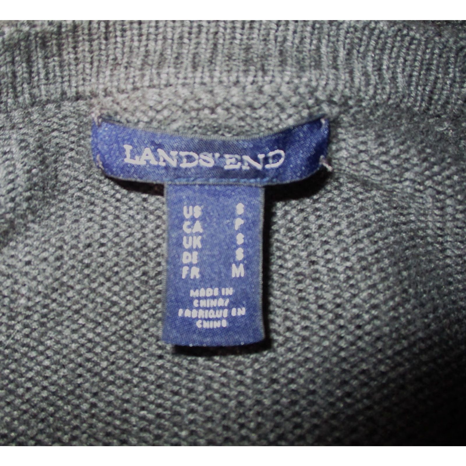 Lands' End LANDS'END Men’s Full Zip Sweater Shirt? Size US S / EU 44-46 / 1 - 6 Thumbnail