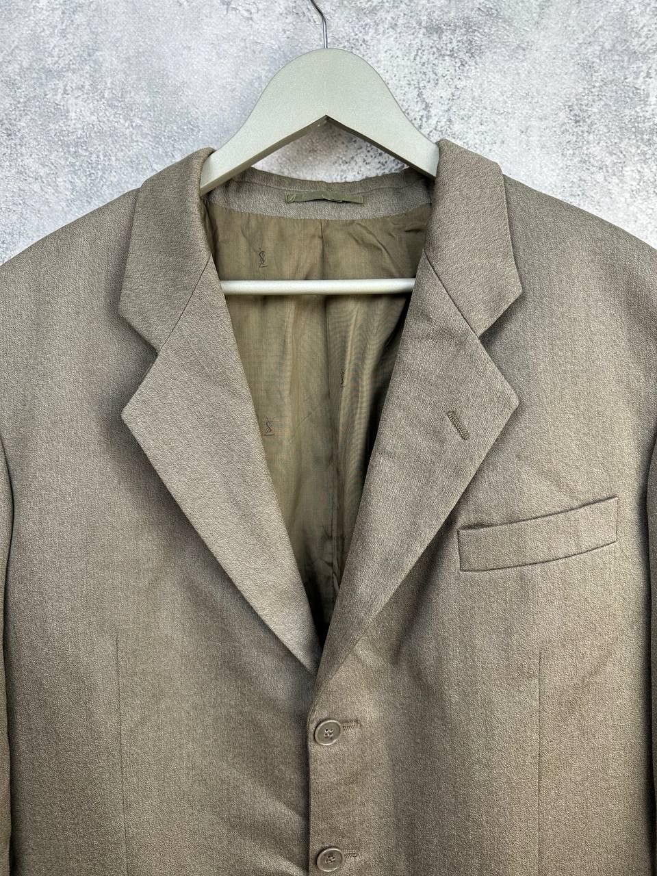 Yves Saint Laurent Yves Saint Laurent Pour Homme Pure Wool Beige Two-Piece Suit Size 54R - 7 Thumbnail