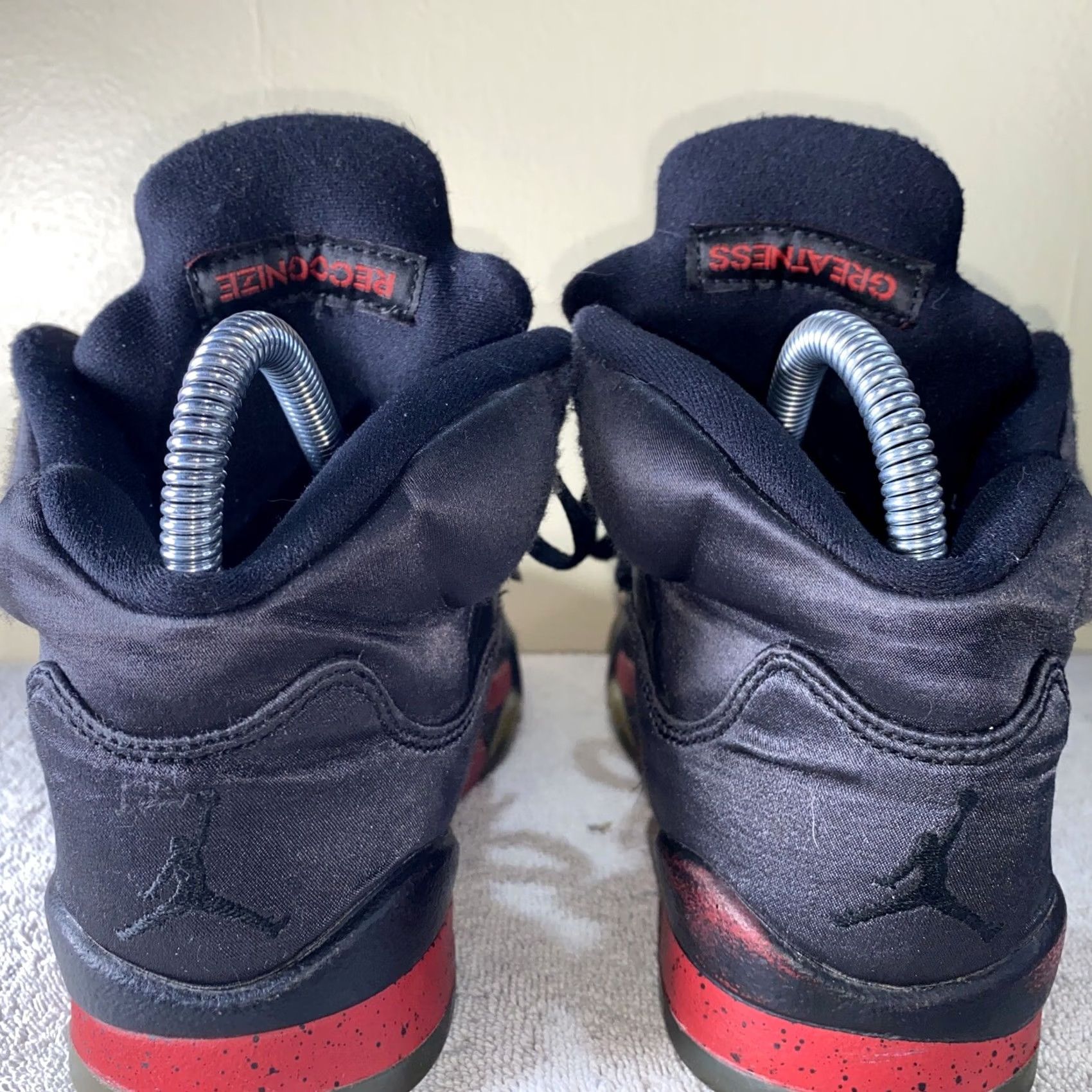 Nike VINTAGE Nike Air Jordan 5 V Retro Satin Bred Sneakers 440888-006 Women’s Size 6 Black Satin Retro Nike Air Sneaker Women’s Mens Size US 7 / IT 37 - 5 Thumbnail