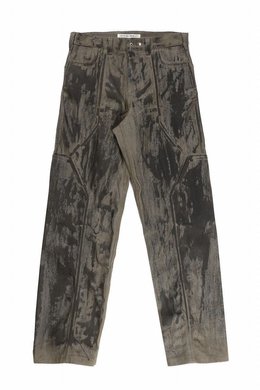 Japanese Brand OPPOSE DUALITY 10 POCKET PANEL DENIM TROUSERS (DIRT GREEN) Size US 32 / EU 48 - 1 Thumbnail