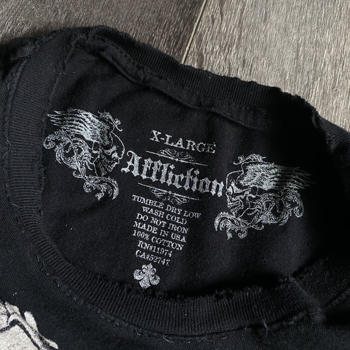 Affliction Vintage Y2K Affliction Skull Wings Graphic Logo Tee Shirt Size US XL / EU 56 / 4 - 3 Thumbnail