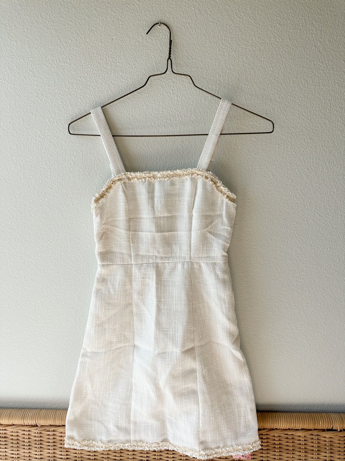 image of White Tweed Dress, Women's (Size Small)