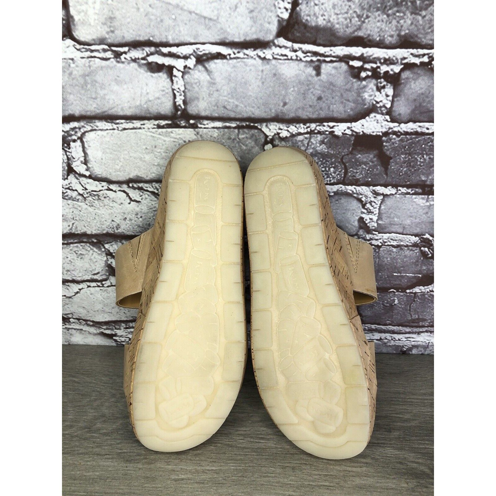 Other Korks Nude Leather Slip On Slides Cork Casual Wedge Shoes Wo Size US 9 / IT 39 - 6 Thumbnail