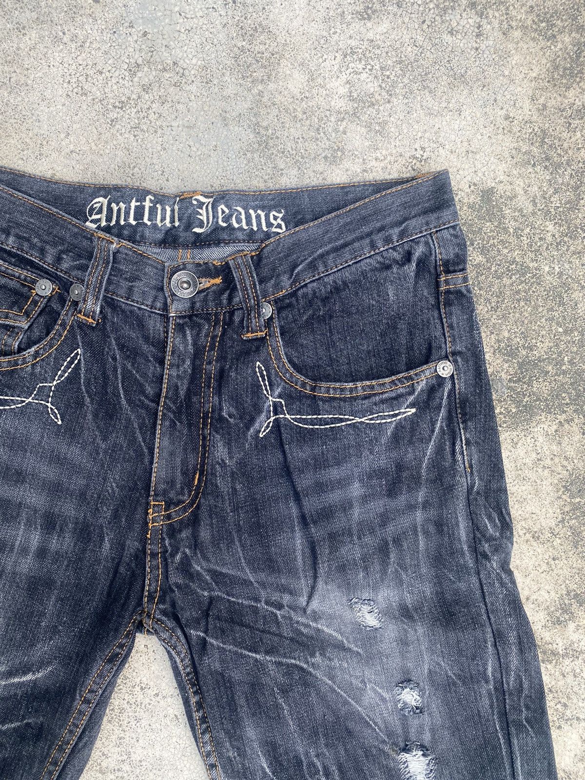If Six Was Nine × Japanese Brand Flare Jeans Antful Distressed Clawmark Splash Size US 30 / EU 46 - 9 Thumbnail