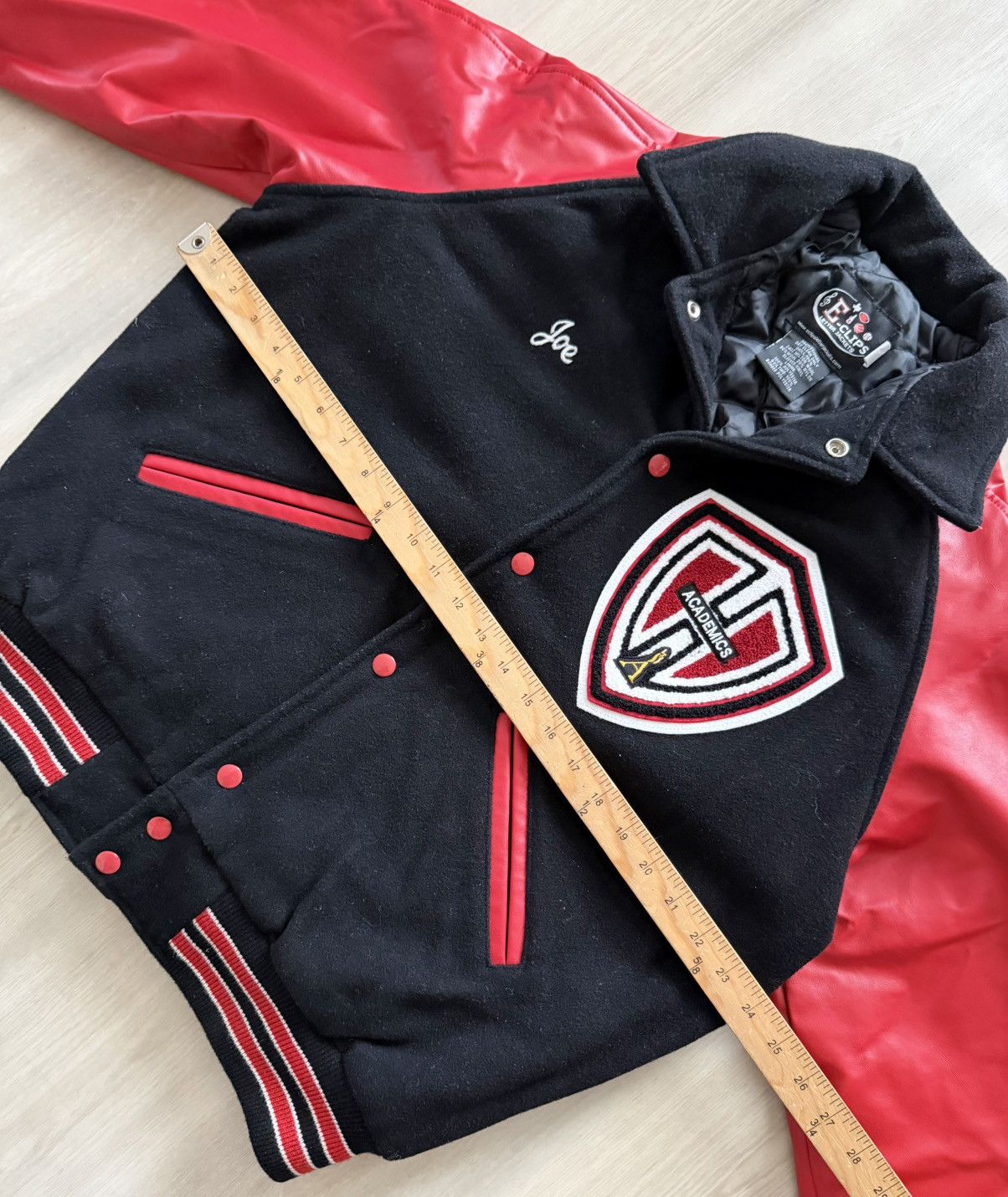 Vintage Vintage Y2K Varsity Letterman Bomber Black / Red Patch Sz M Size US M / EU 48-50 / 2 - 7 Thumbnail
