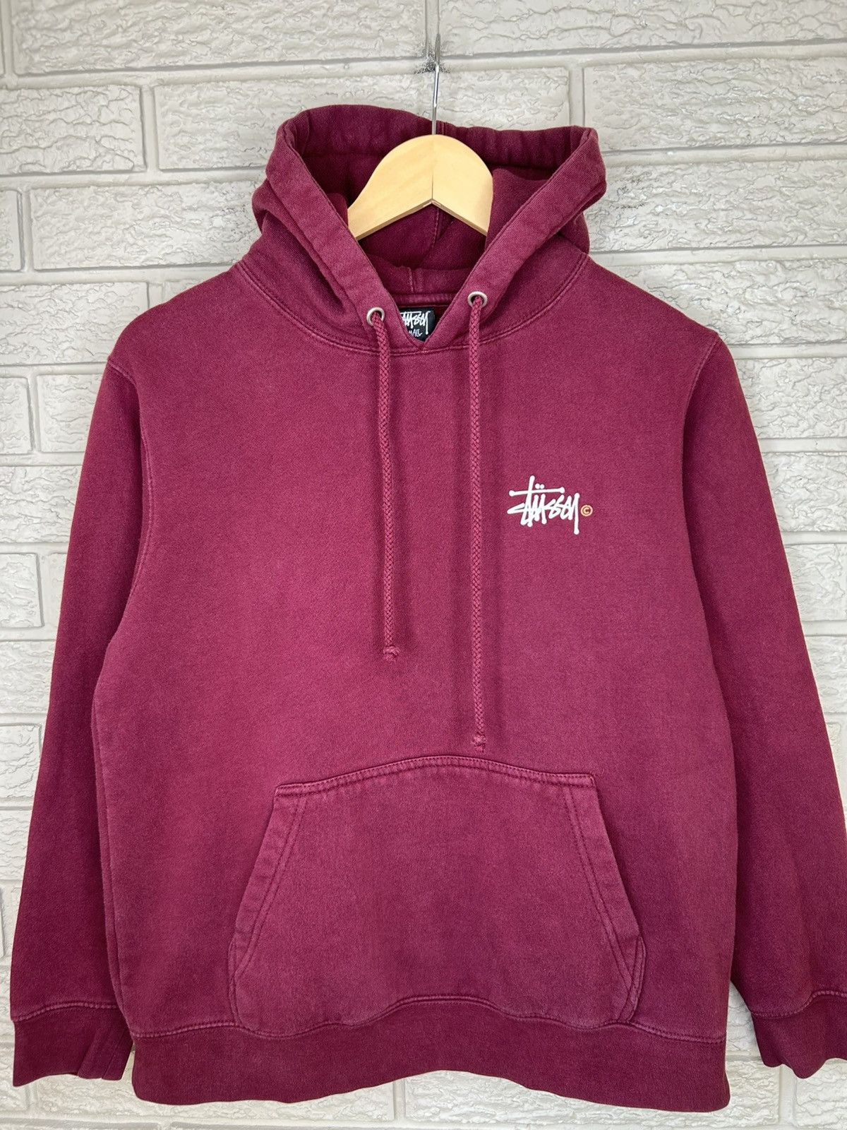 Stussy Stussy Maroon Basic C Pullover Logo Hoodie Size US S / EU 44-46 / 1 - 3 Thumbnail