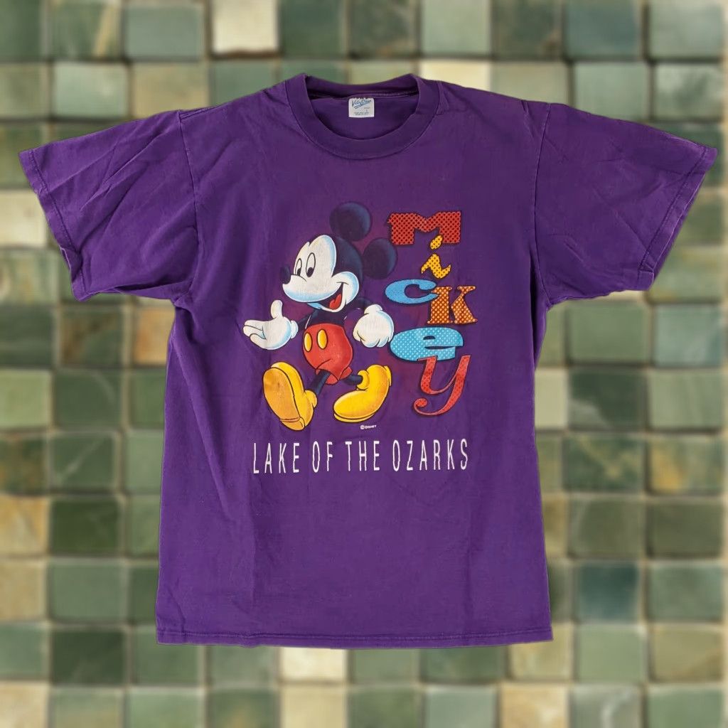 Velva Sheen VINTAGE Mickey Mouse Velva Sheen T Shirt Made USA Purple Lake Ozarks Mens L Size US L / EU 52-54 / 3 - 1 Thumbnail