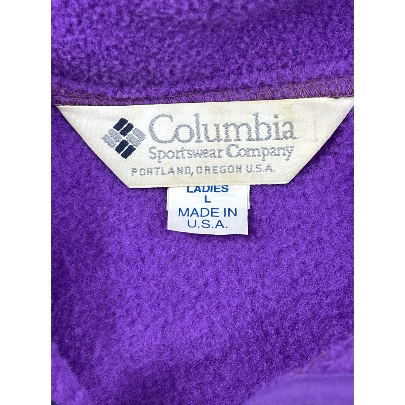 Vintage VINTAGE Columbia Sweatshirt Jacket Fleece Snap 90s Women’s Large Purple Ski USA Size L / US 10 / IT 46 - 2 Thumbnail